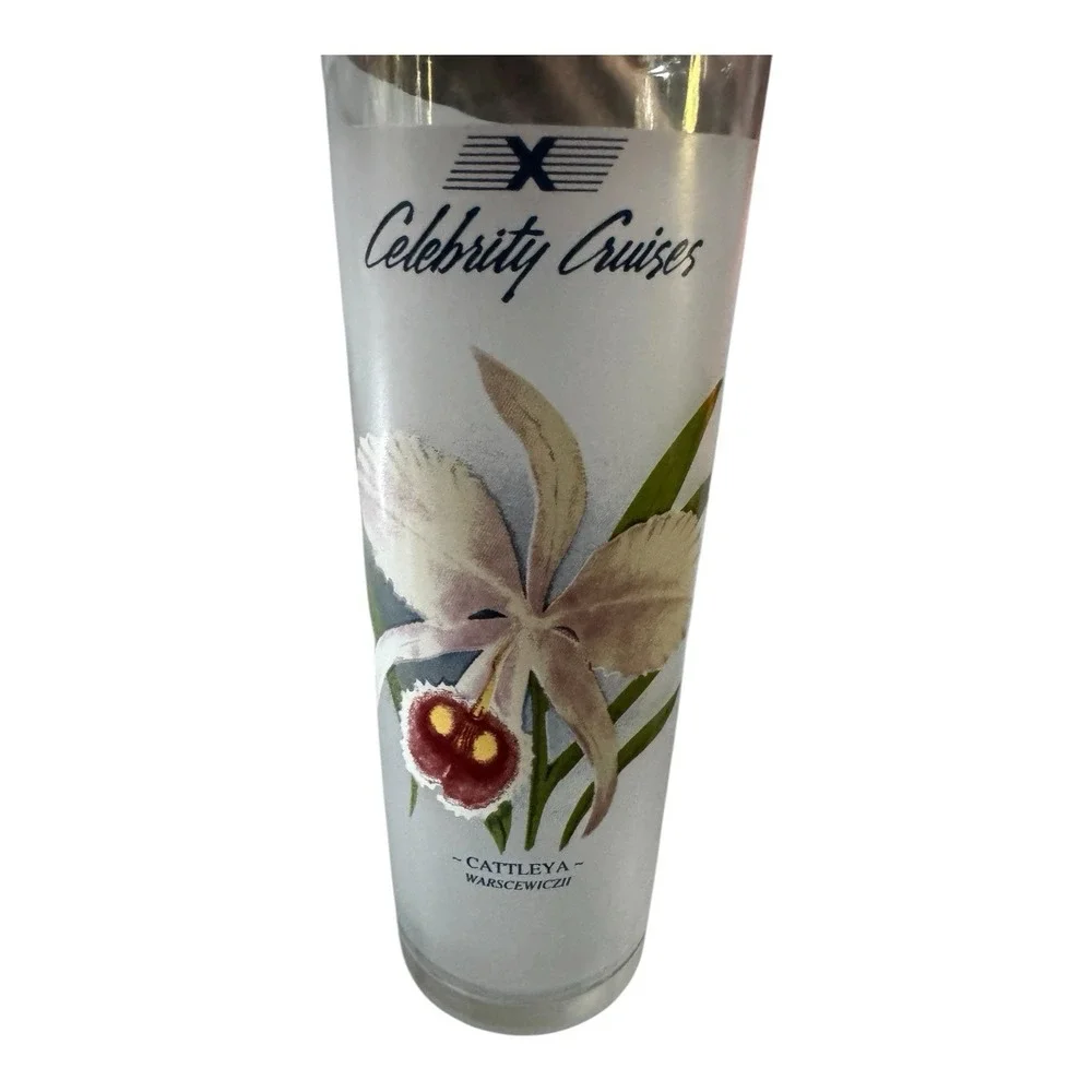 Celebrity Cruises Cocktail Glasses Lot of 2 Orchid Recipe Highball Souvenir